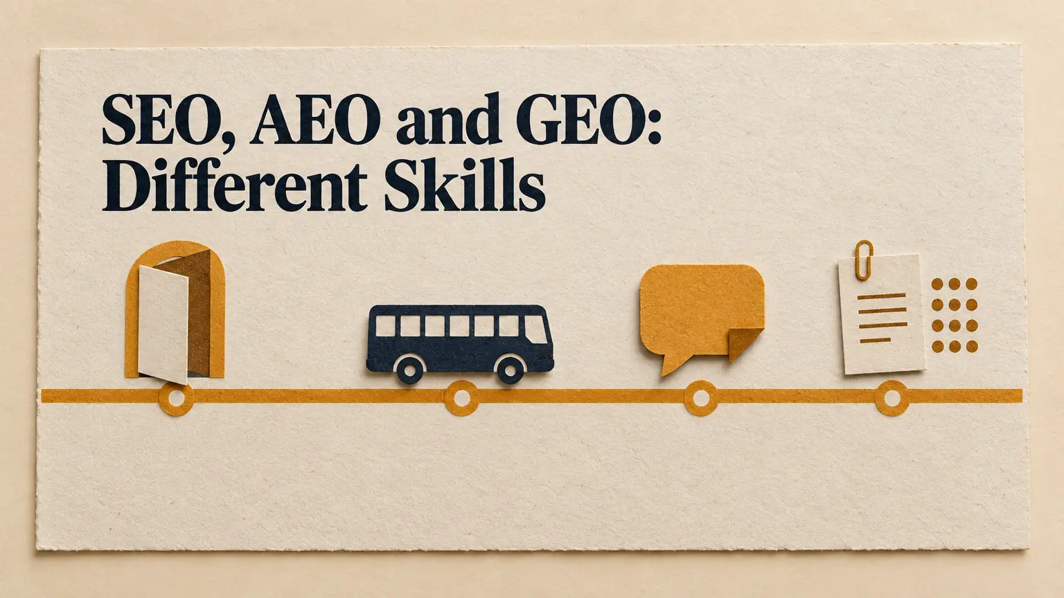 Editorial illustration for What Skills Do Publishers Need for SEO, AEO and GEO?
